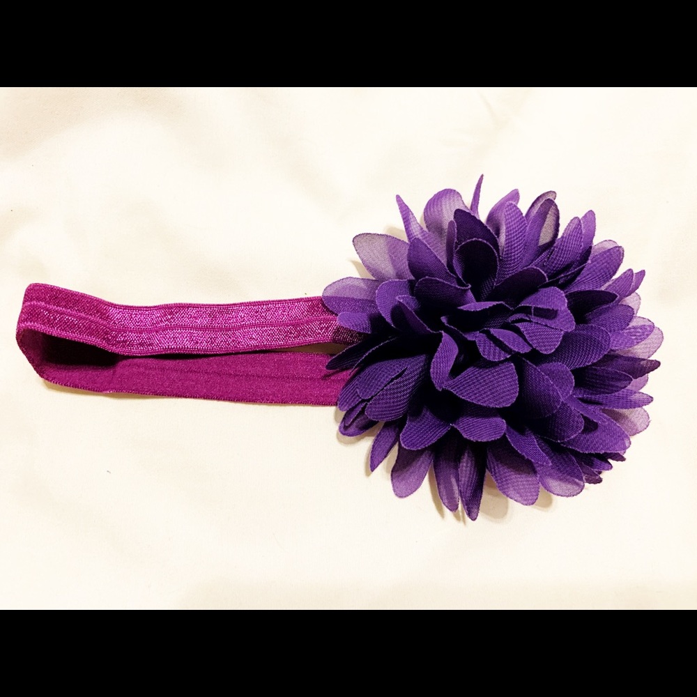 NWOT Purple chiffon flower headband bow